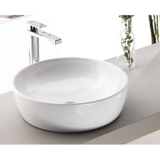 Επικαθήμενος Νιπτήρας Πορσελάνης Φ46 Cerastyle One 076100 Λευκό Επικαθήμενος Νιπτήρας Πορσελάνης Φ46 Cerastyle One 076100 Λευκό